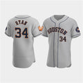 Houston Astros #34 Nolan Ryan Gray CONTON 60th Anniversary Flex Base Stitched Jersey