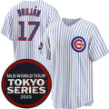 Chicago Cubs #17 Vidal Bruj¨¢n White CONTON 2025 World Tour Tokyo Series Home Stitched Jersey