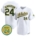 Oakland Athletics #24 Rickey Henderson White CONTON 2024 Home Limited With Rickey Henderson Patch Stitched Jersey