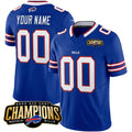 Custom B.Bills Active Player Blue CONTON 2023 F.U.S.E. AFC East Champions Ptach Stitched Jersey