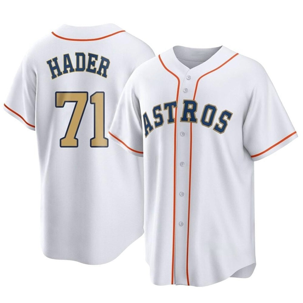 Houston Astros #71 Josh Hader Player Gold CONTON Collection Game Home Stitched Jerseys