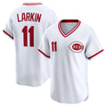 Cincinnati Reds #11 Barry Larkin White CONTON Throwback Cooperstown Collection Limited Jersey