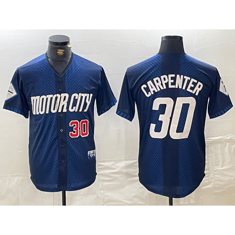 Detroit Tigers #30 Kerry Carpenter Number 2024 Navy CONTON City Connect Cool Base Limited Stitched Jersey