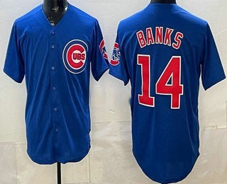 Chicago Cubs #14 Ernie Banks Blue CONTON Limited Jersey