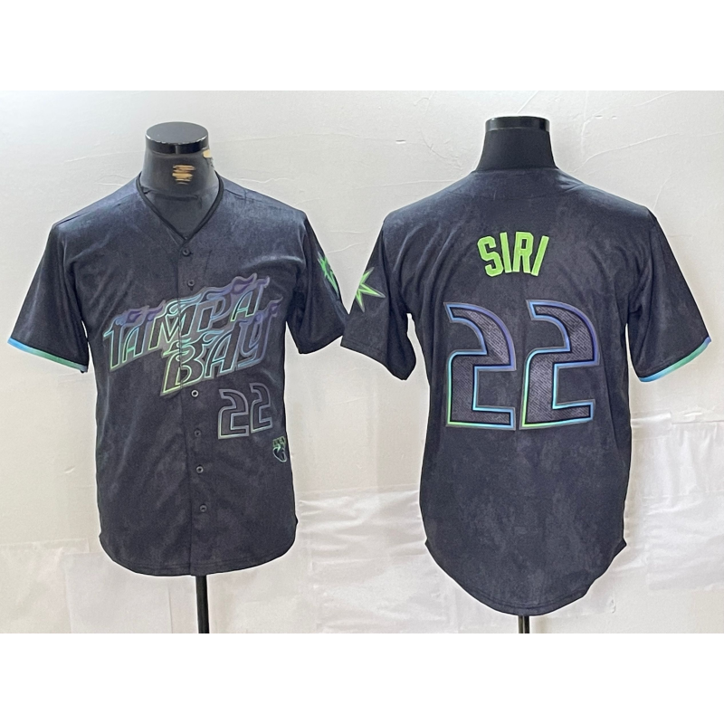 Tampa Bay Rays #22 Jose Siri Number Charcoal CONTON 2024 City Connect Limited Stitched Jersey 2