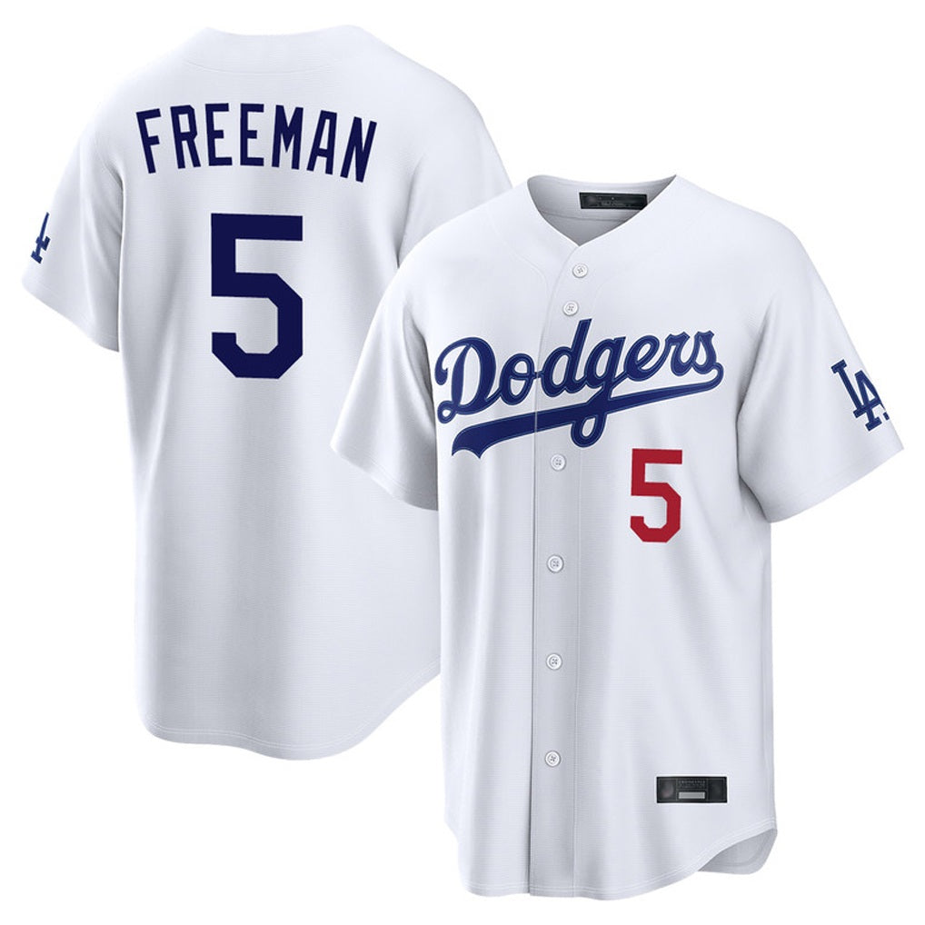 Los Angeles Dodgers #5 Freddie Freeman Player White CONTON Home Game Stitched Jerseys