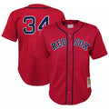 Boston Red Sox #34 David Ortiz Player Red CONTON Mitchell & Ness Cooperstown Collection Mesh Home Stitched Jerseys