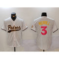 San Diego Padres #3 Jackson Merrill white CONTON Cool Base Stitched Jersey 2