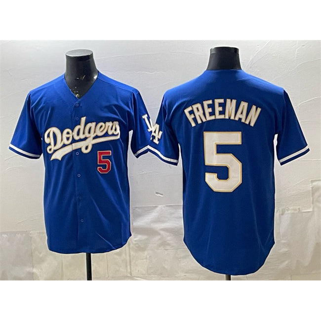 Los Angeles Dodgers #5 Freddie Freeman Royal CONTON Limited Stitched Jersey