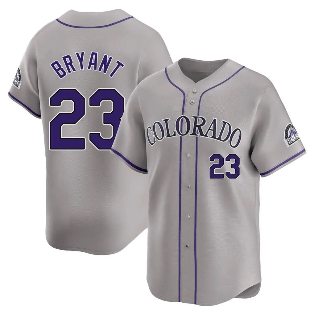 Colorado Rockies #23 Kris Bryant Player Gray CONTON Limited Home Stitched Jerseys