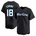 Miami Marlins #18 Griffin Conine Player Black CONTON Home Limited Stitched Jerseys
