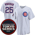 Chicago Cubs #25 Gage Workman White CONTON 2025 World Tour Tokyo Series Home Stitched Jersey