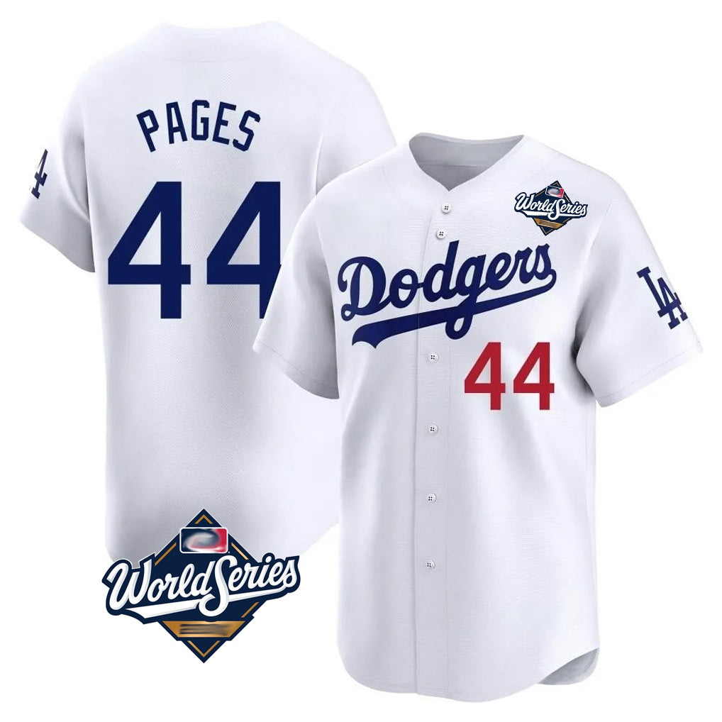Los Angeles Dodgers #44 Andy Pages Player White CONTON World Series Limited Home Stitched Jerseys