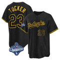 Los Angeles Dodgers #23 Kyle Tucker Player Black Gold CONTON World Series Meet Limited Home Stitched Jerseys