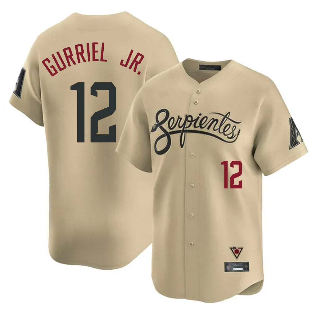 Arizona Diamondbacks #12 Lourdes Gurriel Jr Player Tan CONTON City Connect Limited Home Game Stitched Jerseys