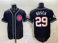 Chicago Cubs #29 Michael Busch 150th Anniversary Black CONTON Out Style Vapor Premier Limited Stitched Jersey