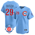 Chicago Cubs #29 Michael Busch Player Light Blue CONTON 150th Anniversary Limited Home Stitched Jerseys