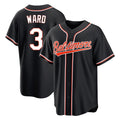 Baltimore Orioles #3 Taylor Ward Player Black CONTON Out Home Game Stitched Jerseys