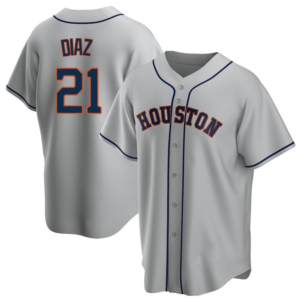 Houston Astros #21 Yainer Diaz Player Gray CONTON Home Game Stitched Jerseys