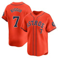 Houston Astros #7 Craig Biggio Player Orange CONTON Home Limited Stitched Jerseys