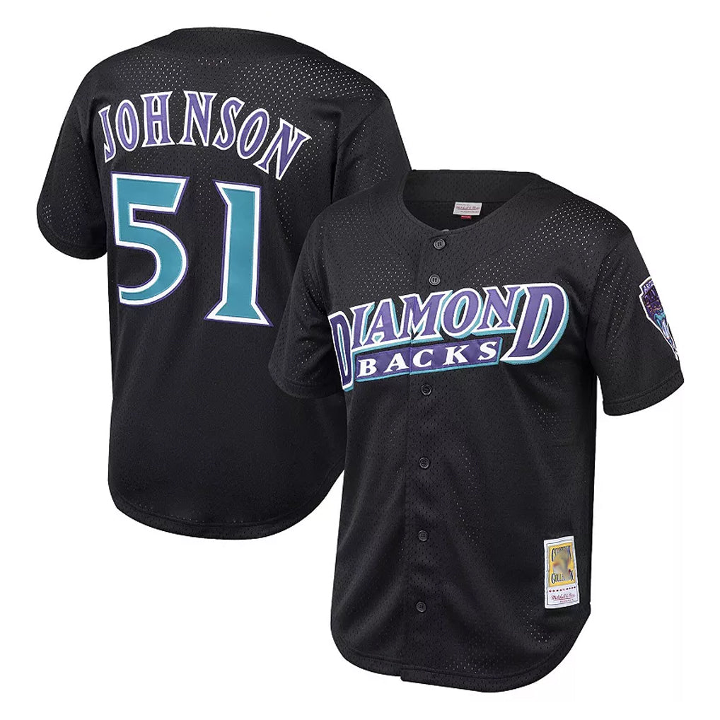 Arizona Diamondbacks #51 Randy Johnson Player Black CONTON Mitchell & Ness Throwback Cooperstown Collection Mesh Limited Stitched Jerseys