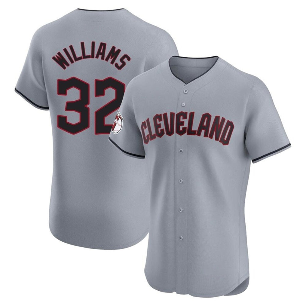 Cleveland Guardians #32 Gavin Williams Player Gray CONTON Road Limited Elite Home Stitched Jerseys