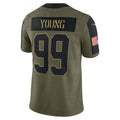 W.Football Team #99 Chase Young Olive CONTON Salute To Service Limited Player Jersey