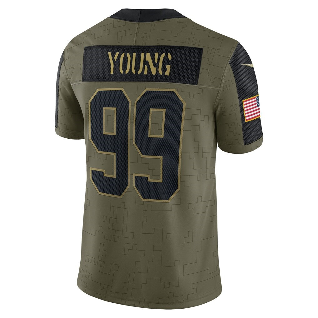 W.Football Team #99 Chase Young Olive CONTON Salute To Service Limited Player Jersey