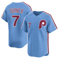 Philadelphia Phillies #7 Trea Turner Light Blue CONTON Alternate Limited Player Jersey