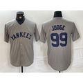 New York Yankees #99 Aaron Judge Name Grey CONTON Stitched Throwback Jersey