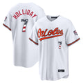 Baltimore Orioles #7 Jackson Holliday Player White CONTON USA 250 Fourth of July Home Game Stitched Jerseys