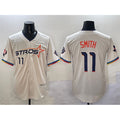 Houston Astros #11 Cam Smith Cream CONTON 2025 City Connect With Texas Patch Limited Stitched Jersey