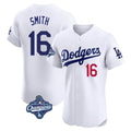 Los Angeles Dodgers #16 Will Smith Player White CONTON World Series Meet Limited Elite Home Stitched Jerseys
