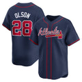 Atlanta Braves #28 Matt Olson Navy CONTON Alternate Limited Player Jersey