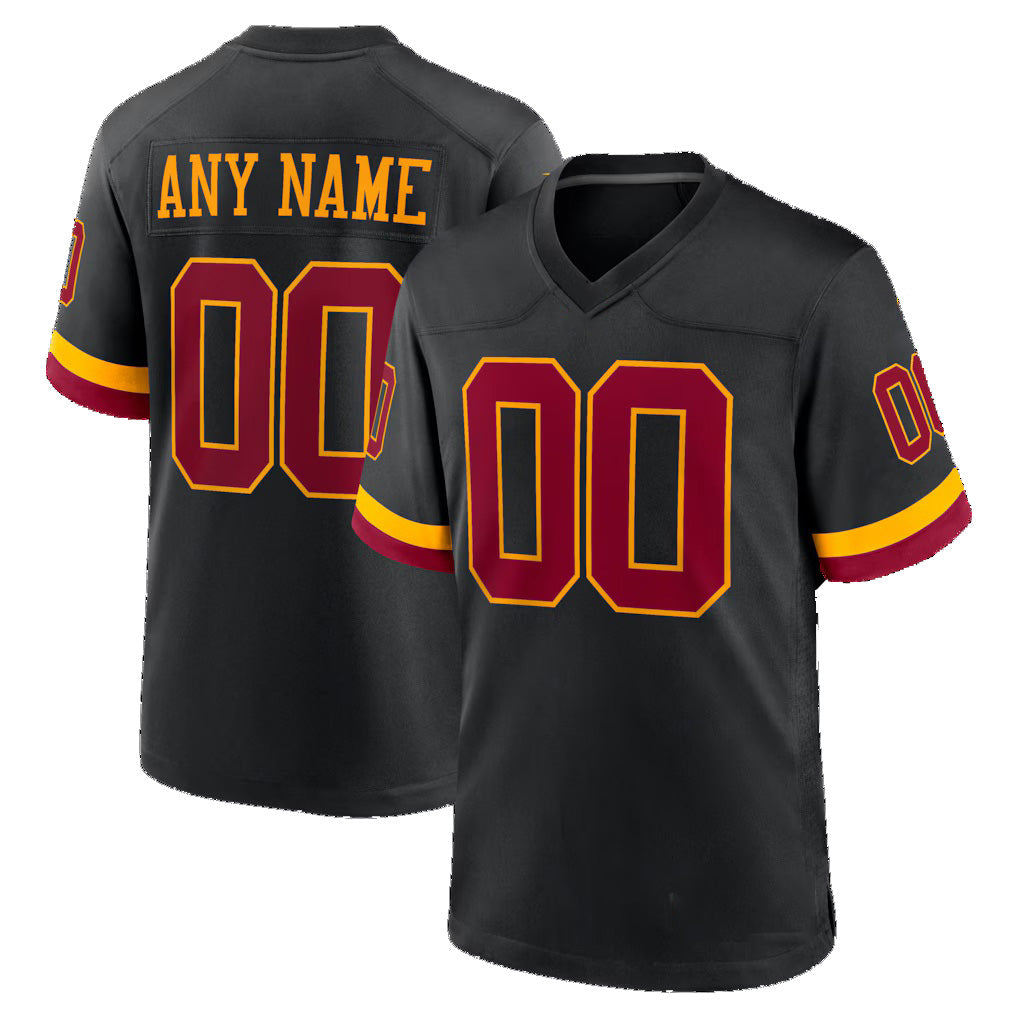 Custom W.Commanders Black CONTON Hail Raiser Alternate Game Jersey