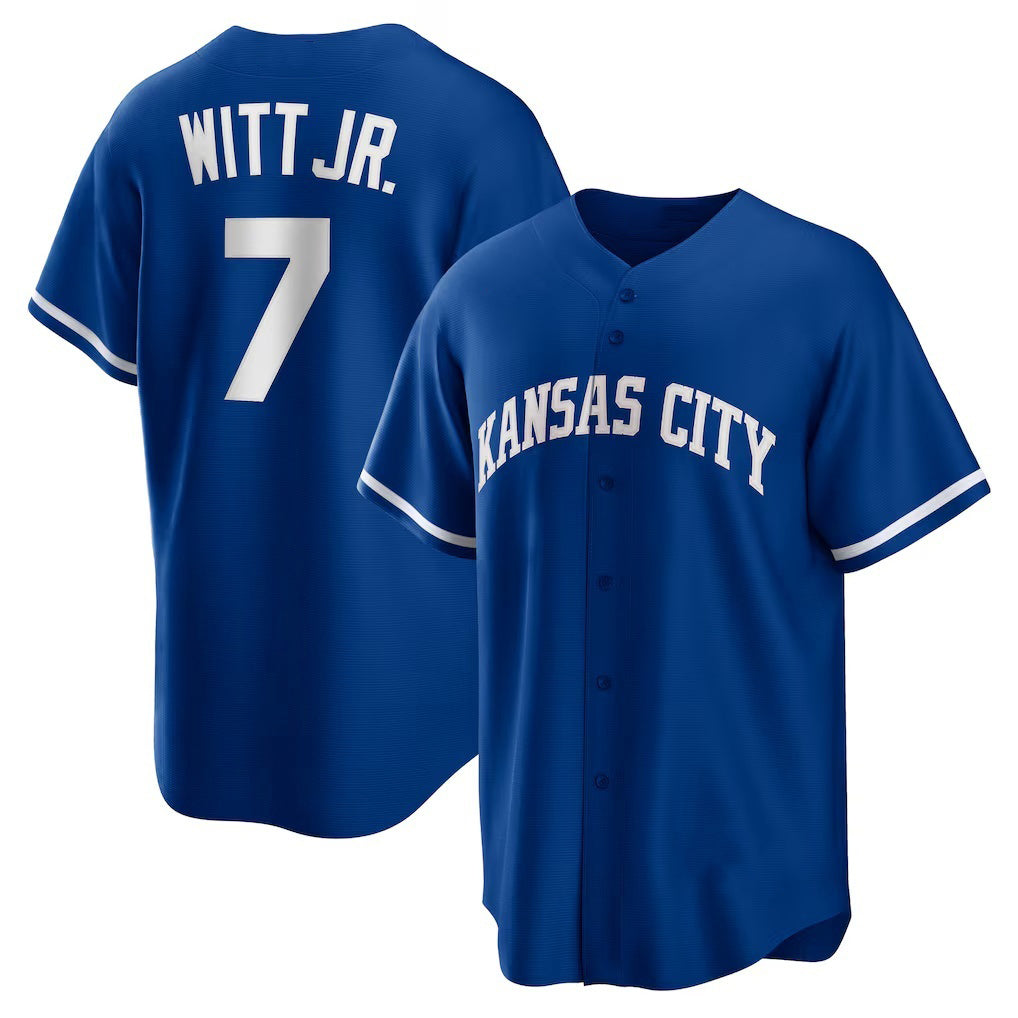 Kansas City Royals #7 Bobby Witt Jr. Rush Blue CONTON Alternate 2 Replica Jersey