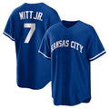 Kansas City Royals #7 Bobby Witt Jr. Rush Blue CONTON Alternate 2 Replica Jersey
