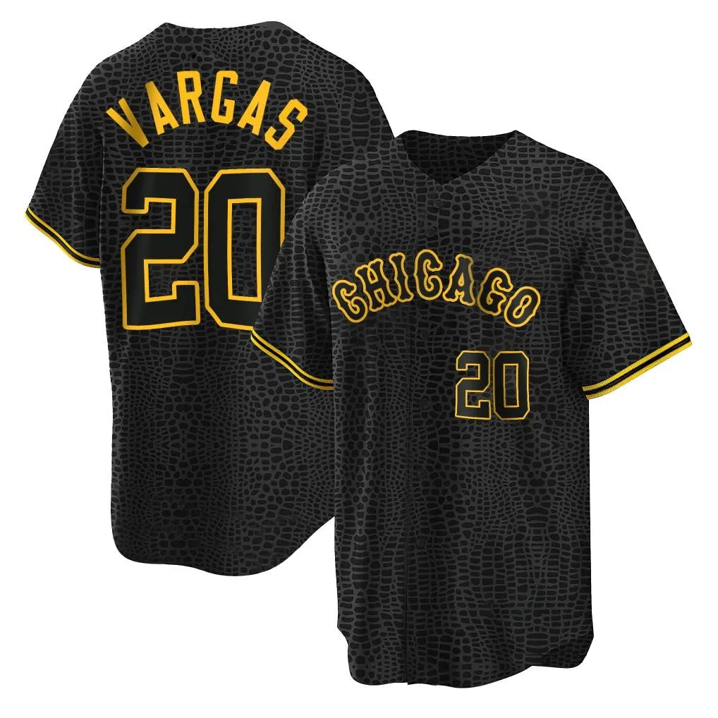 Chicago White Sox #20 Miguel Vargas Player Black CONTON Snake Skin City Home Game Stitched Jerseys