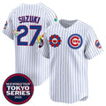 Chicago Cubs #27 Seiya Suzuki White CONTON 2025 Tokyo Series Limited Stitched Jersey