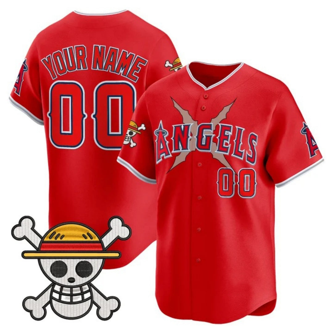 Custom Los Angeles Angels x One Piece Red CONTON Vapor Premier Limited Jersey - Stitched