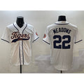 Detroit Tigers #22 Parker Meadows White CONTON With Patch Cool Base Stitched Jersey