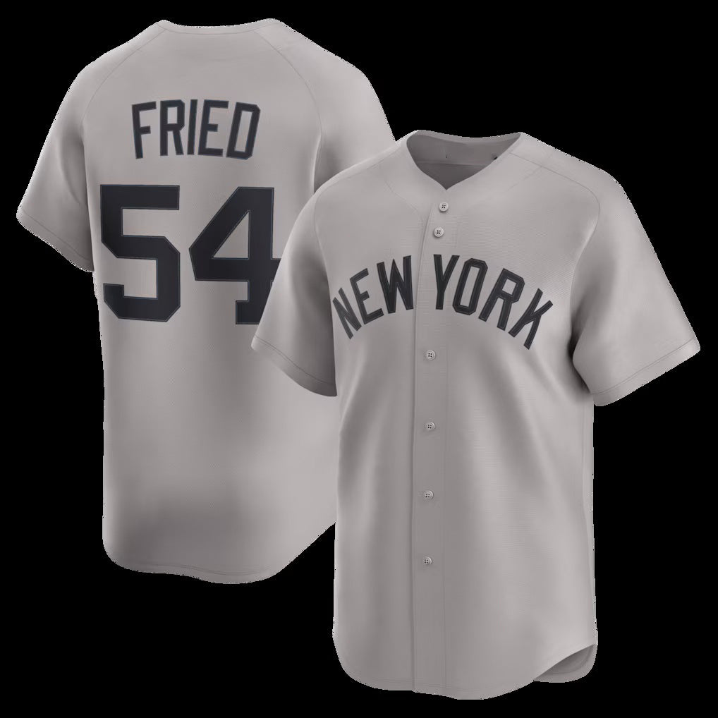 New York Yankees #54 Max Fried Gray CONTON Road Limited Player Jersey