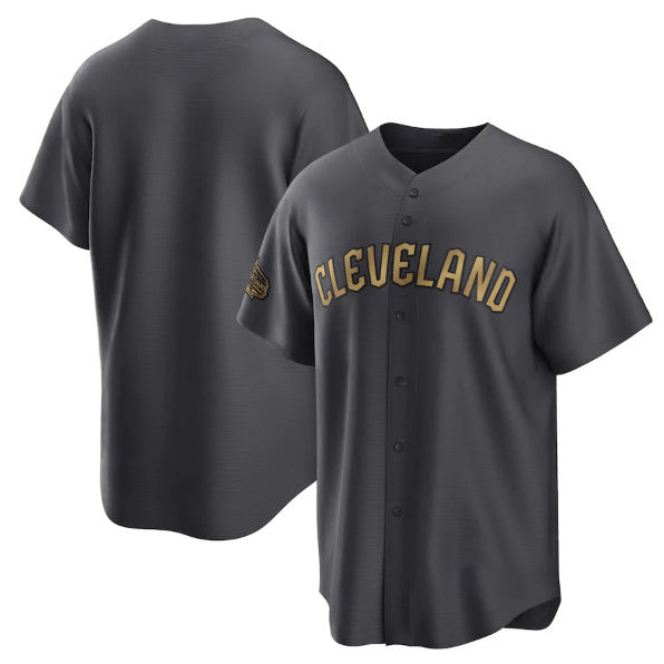 Cleveland Guardians Blank Charcoal CONTON 2022 All-Star Cool Base Stitched Jersey
