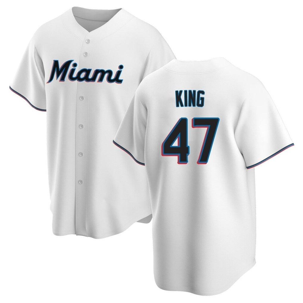 Miami Marlins #47 John King Player White CONTON Home Game Stitched Jerseys