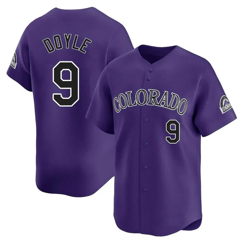 Colorado Rockies #9 Brenton Doyle Player Purple CONTON Limited Home Stitched Jerseys