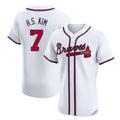 Atlanta Braves #7 Ha-Seong Kim Player White CONTON Limited Elite Home Game Stitched Jerseys