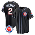 Chicago Cubs #2 Nico Hoerner Player Black CONTON Fashion Out 150th Anniversary Game Stitched Jerseys