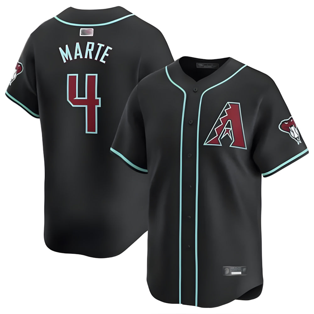 Arizona Diamondbacks #4 Ketel Marte Player Black CONTON Limited Home Game Stitched Jerseys