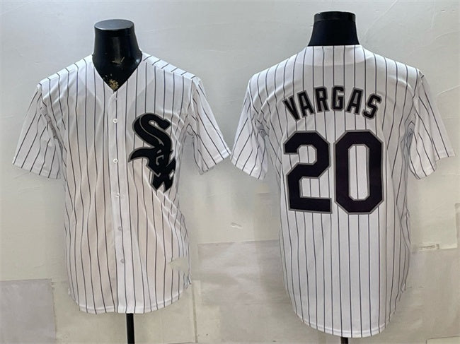 Chicago White Sox #20 Miguel Vargas White CONTON Home Stitched Jersey