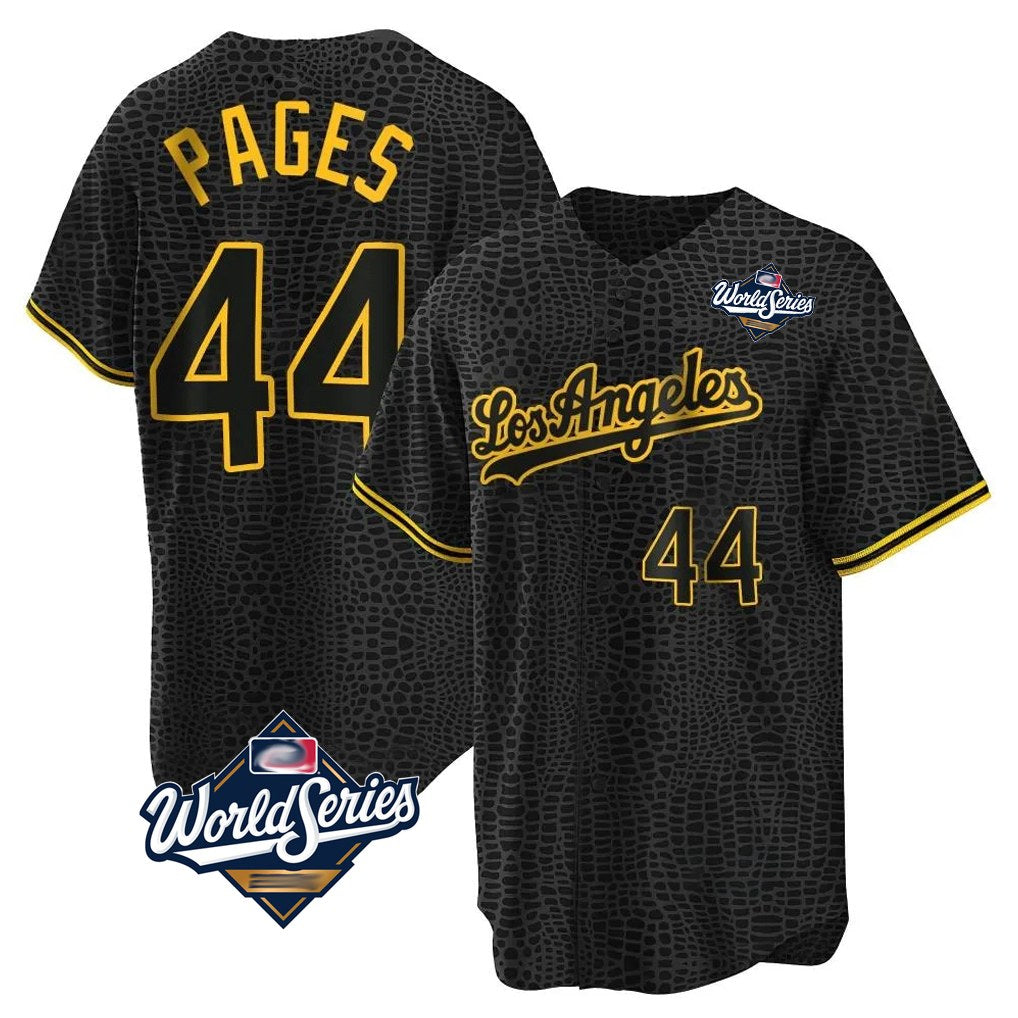 Los Angeles Dodgers #44 Andy Pages Player Black Gold CONTON World Series Limited Home Stitched Jerseys